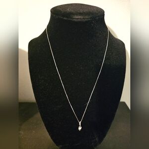 1/10 Carat Diamond Solitaire 14k White Gold "Sirena" Necklace